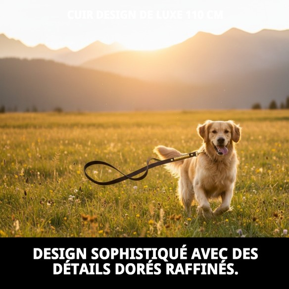 Ramal en Cuir Luxe 110 cm - Élégance et Durabilité pour votre Animal de Compagnie