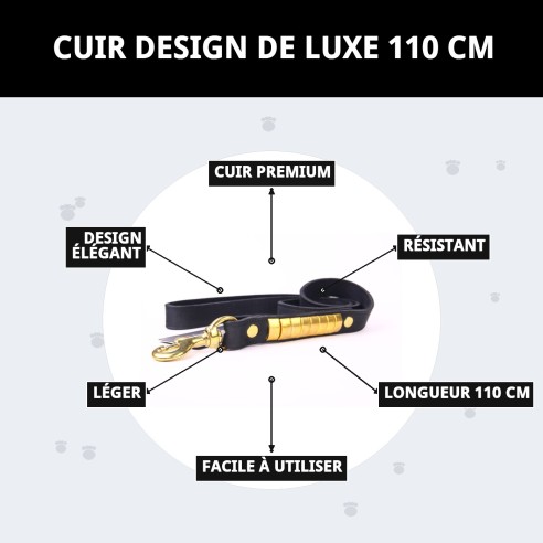 Ramal en Cuir Luxe 110 cm - Élégance et Durabilité pour votre Animal de Compagnie