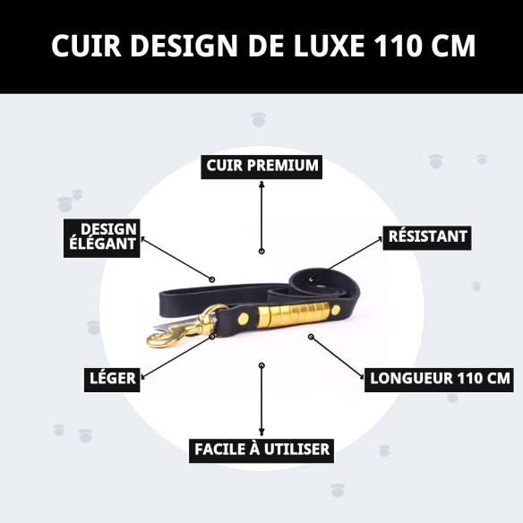 Ramal en Cuir Luxe 110 cm - Élégance et Durabilité pour votre Animal de Compagnie