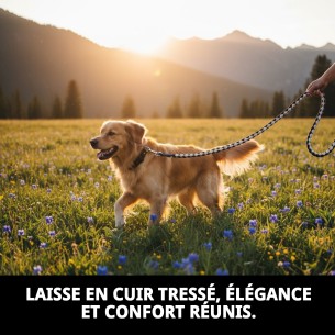 Ramal en Cuir Luxe Tressé 120 cm - Style Élégant et Durable 2