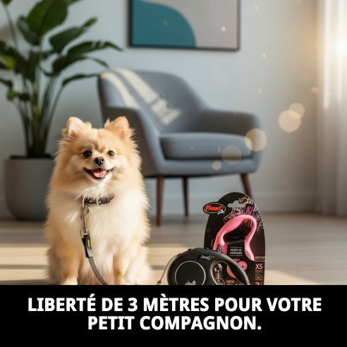 Correa Flexi New Classic XS 3M - Idéale pour votre animal de compagnie