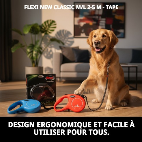 Corde FLEXI NEW CLASSIC M/L 2-5 M - Couleurs Vibrantes