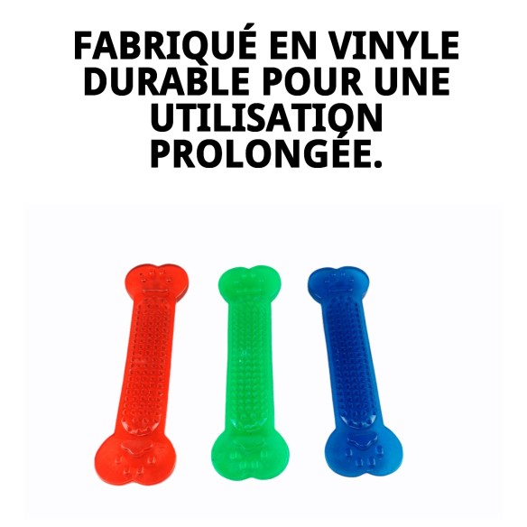 Mordeur en forme d'os en vinyle grand de 18 cm pour votre animal de compagnie.