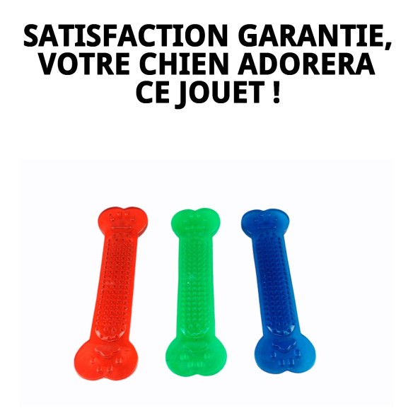 Mordeur en forme d'os en vinyle grand de 18 cm pour votre animal de compagnie.