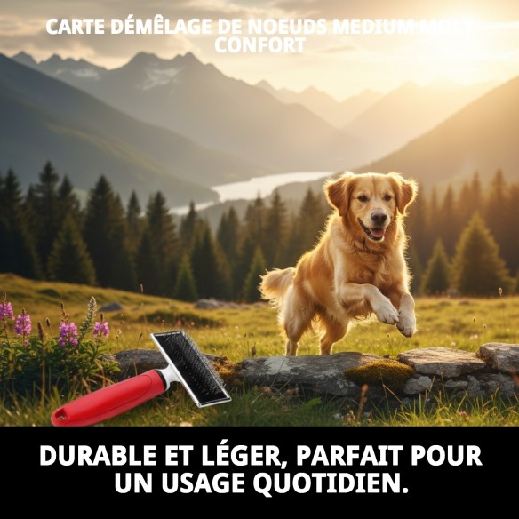 Carde désenredante Moly Confort Moyenne pour animaux de compagnie.