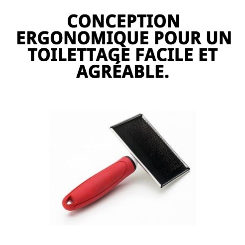 Carde métallique extragrande Moly Confort pour la coiffure des animaux de compagnie.
