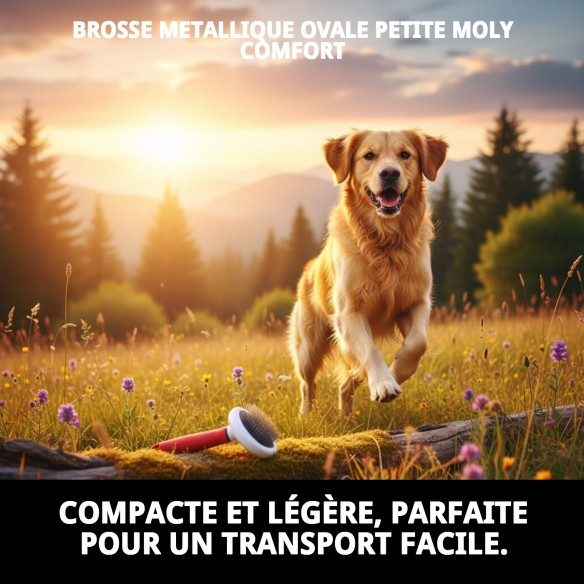 Carde métallique ovale petite Moly Confort pour animaux de compagnie.
