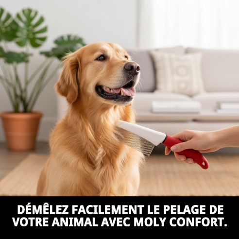 Peigne Grande Moly Confort pour Toilettage de Chiens et Chats