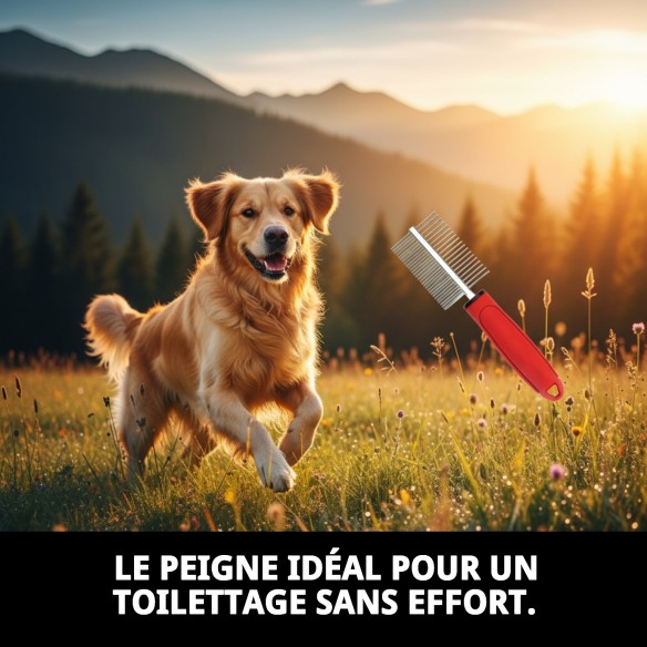 Peigne Double Moly Confort pour Toilettage d'Animaux