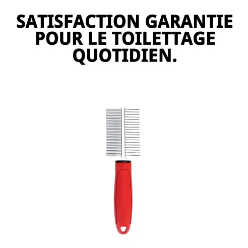Peigne Double Moly Confort pour Toilettage d'Animaux