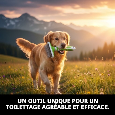Carde Expulsant de Poils Grand Moly Confort pour Animaux de Compagnie