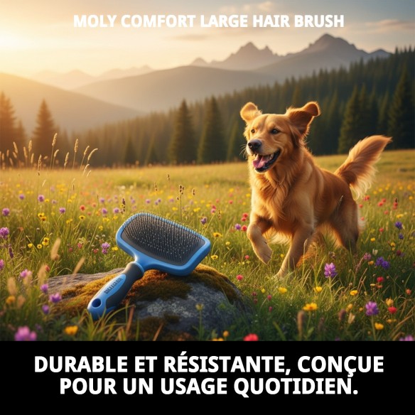 Carde Expulsant de Poils Grand Moly Confort pour Animaux de Compagnie