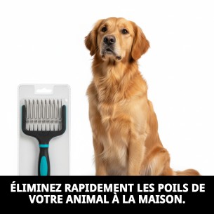 Râteau Éliminateur de Poils Grand Moly Confort pour Animaux de Compagnie 2