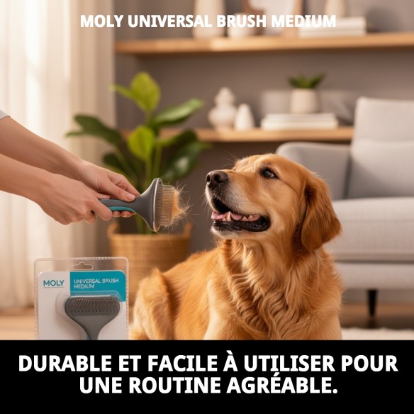 Carde universelle moyenne Moly pour toilettage de animaux.