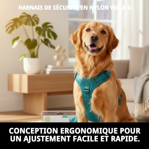 Harnais en nylon de sécurité pour promenade G pour animaux de compagnie.
