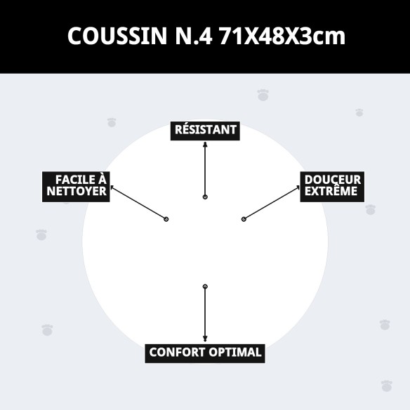 Coussin N.4 71x48x3cm pour Animaux - Confort et Style