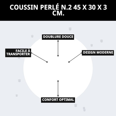 Coussin Perla N.2 45x30x3 cm : Confort pour votre animal de compagnie