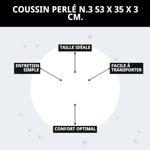 Coussin Perla N.3 53x35 cm : Confort pour votre Animal de Compagnie