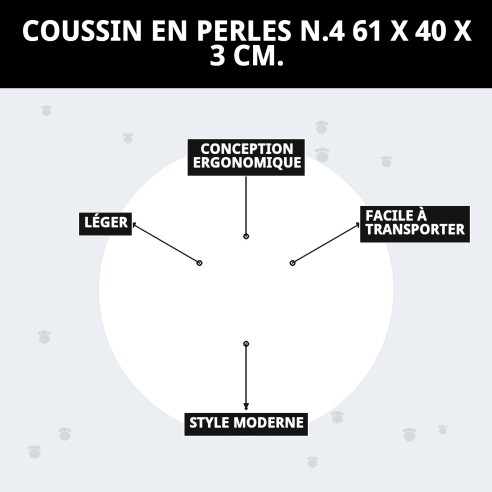 Coussin Perla N.4 pour Animaux 61x40 cm - Confort et Style