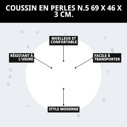 Coussin Perla N.5 69x46x3 cm : Confort pour votre animal de compagnie