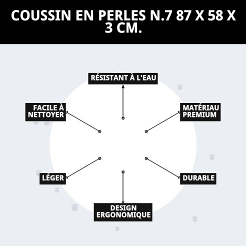 Coussin Perla N.7 pour Animaux de Compagnie 87x58x3 cm - Confort Idéal