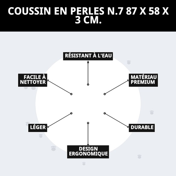 Coussin Perla N.7 pour Animaux de Compagnie 87x58x3 cm - Confort Idéal