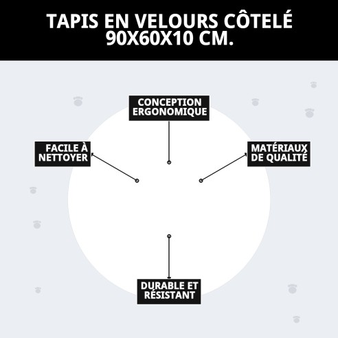 Matelas en velours 90x60x10 cm : Confort pour votre animal de compagnie.