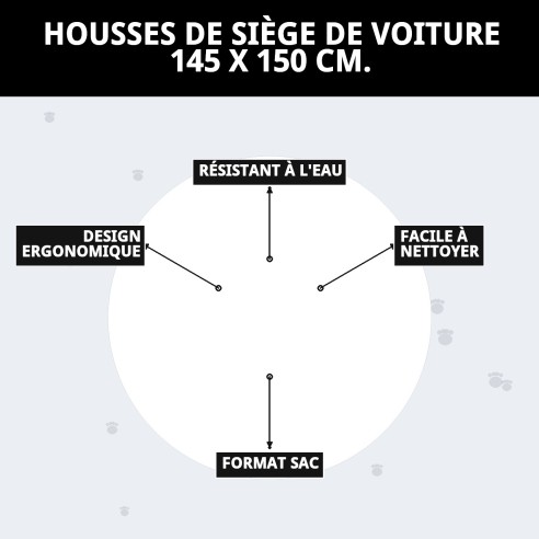 Housse de siège auto 145x150 cm - Protection idéale pour animaux de compagnie