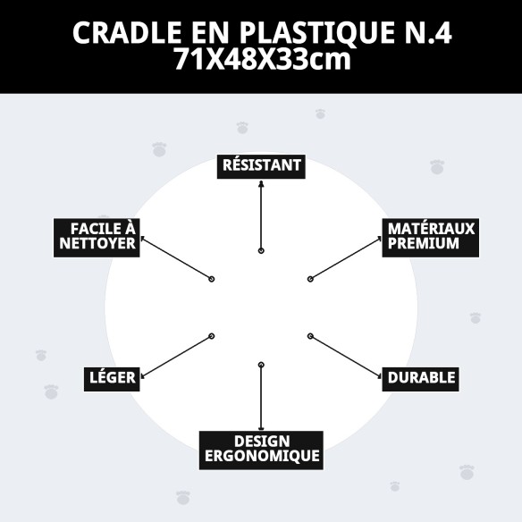 Cage en plastique N.4 71x48x33 cm pour animaux de compagnie, confort total.