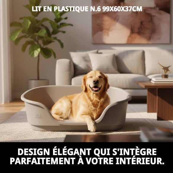 Cuna en plastique N.6 pour animaux de compagnie - 99x60x37 cm Idéal