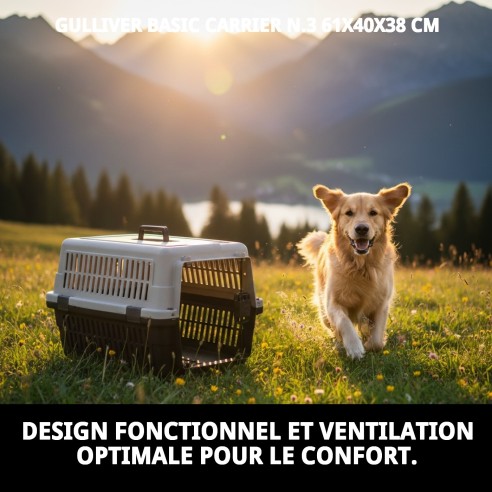 Transporteur Gulliver Basic N.3 pour Animaux de Compagnie 61x40x38 cm