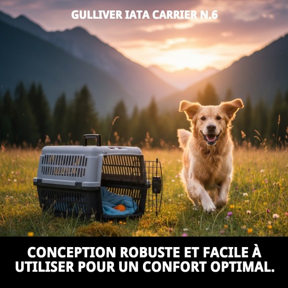 Transporteur Gulliver IATA N.6 : Confort et Sécurité pour Animaux de Compagnie