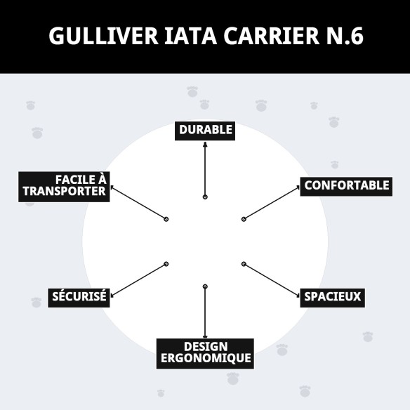 Transporteur Gulliver IATA N.6 : Confort et Sécurité pour Animaux de Compagnie