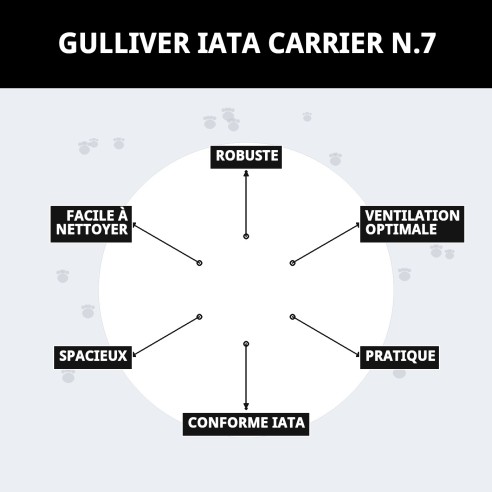 Transporteur Gulliver IATA N.7 - Confort et Sécurité pour Animaux de Compagnie