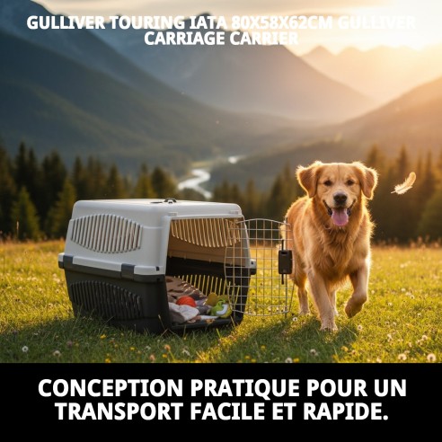 Transporteur Gulliver Touring IATA 80x58x62 cm pour Animaux de Compagnie