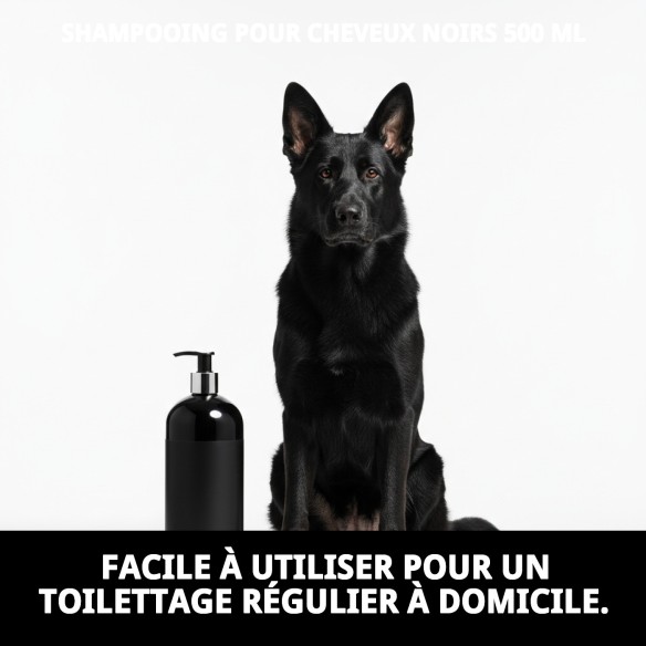 Shampoo pour Poils Noirs 500 ml - Brillance et Couleur Intense pour Chiens