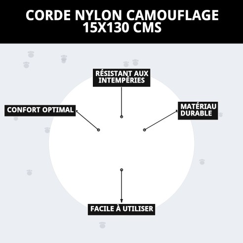 Rame en nylon camouflage 15x130 cm pour votre animal de compagnie.