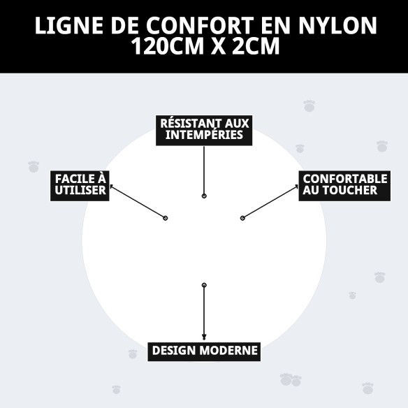 Ramal en Nylon Confort 120 cm x 2 cm pour Animaux Actifs