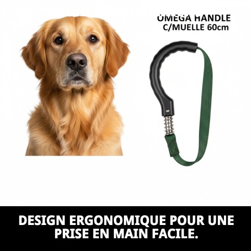 Poignée Omega C/Spring 60cm pour Animaux de Compagnie de Qualité