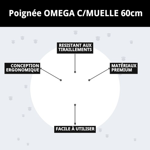 Poignée Omega C/Spring 60cm pour Animaux de Compagnie de Qualité