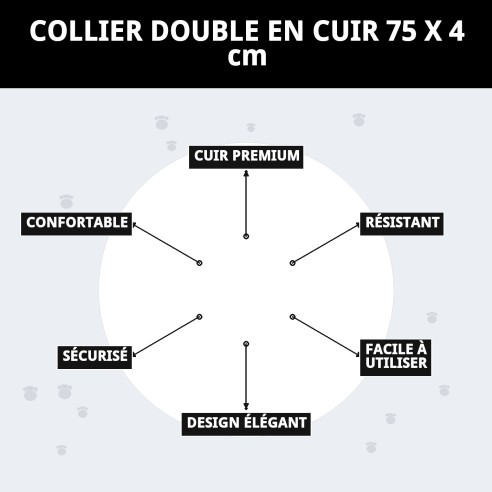 Collier en Cuir Double 75 x 4 cm pour Animaux Élégant