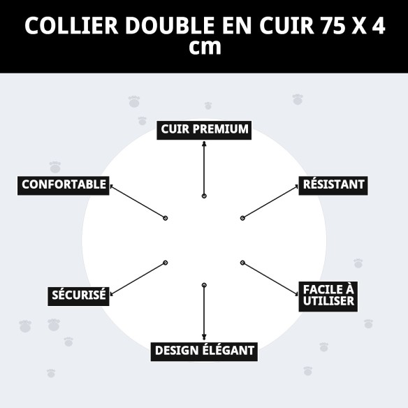 Collier en Cuir Double 75 x 4 cm pour Animaux Élégant