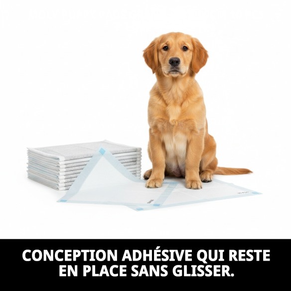 Moly Puppy Pads Grand : Alèses jetables pour animaux de compagnie