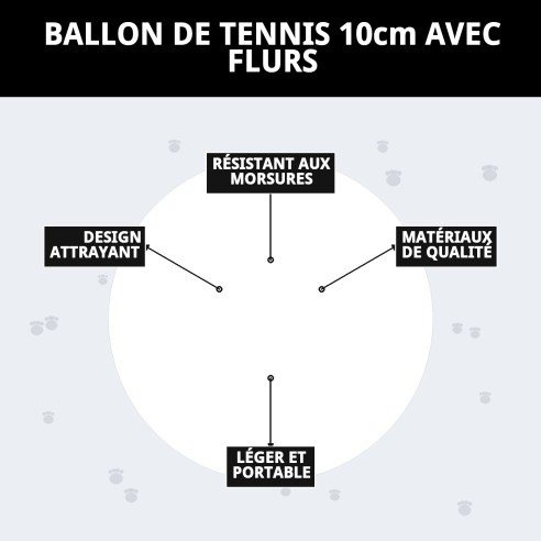 Balle de Tennis 10 cm avec Empreintes - Jouets pour Animaux de Compagnie