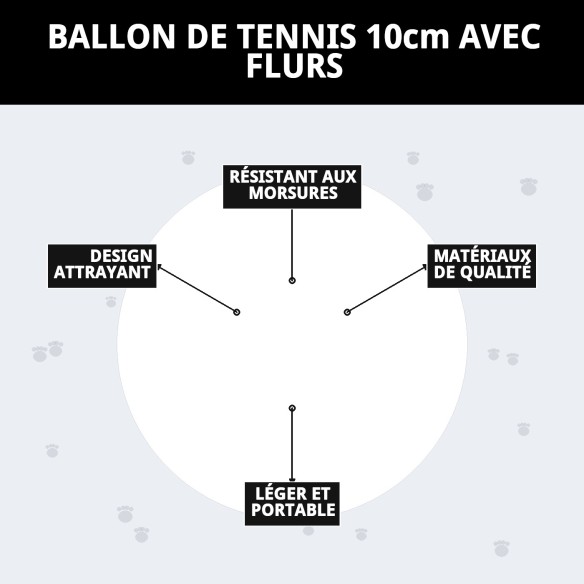 Balle de Tennis 10 cm avec Empreintes - Jouets pour Animaux de Compagnie