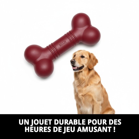 Os en Caoutchouc Grand 20cm pour Jouer et Mordre