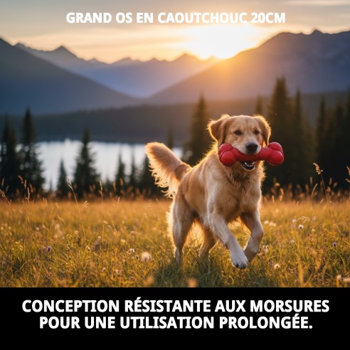 Os en Caoutchouc Grand 20cm pour Jouer et Mordre