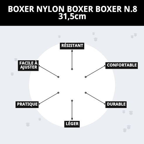 Muzzle en Nylon Boxer N.8 - Confort et Sécurité pour votre Animal de Compagnie