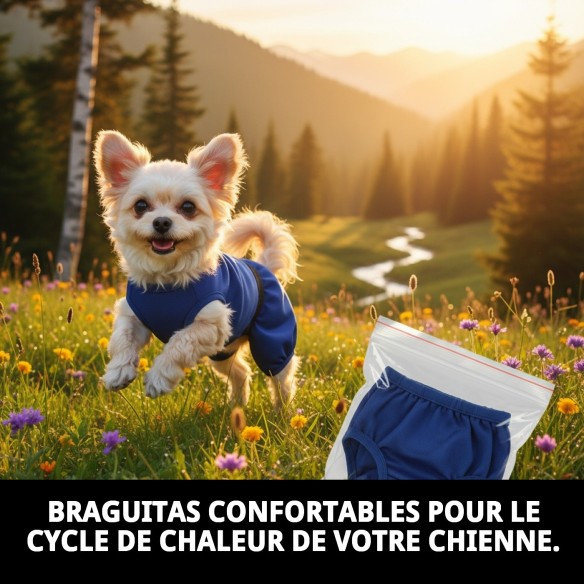 Culotte en Nylon Extra pour Chiennes en Chaleur - Taille 32-39 cm