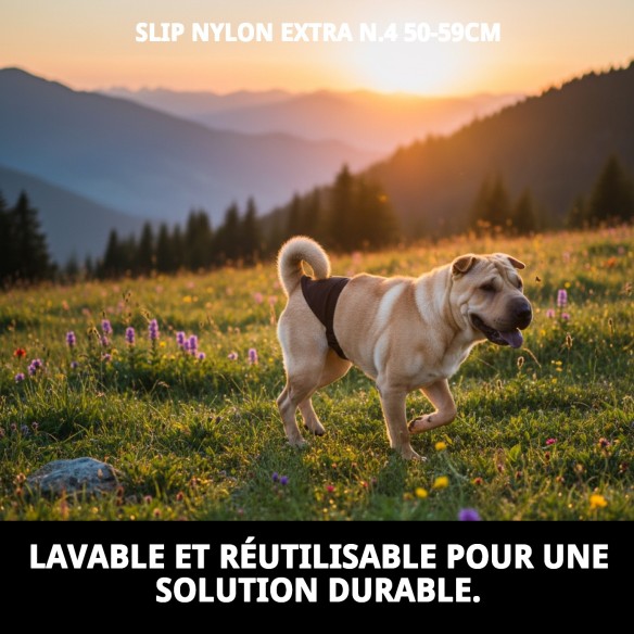 Slip en Nylon Extra pour Chiennes en Chaleur - Taille N.4 50-59cm